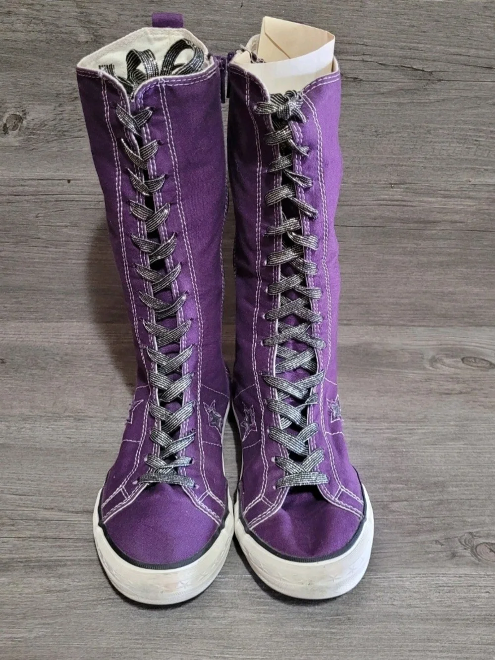 Converse One Star Calf High Youth Size 4y Purple Shoes Gs